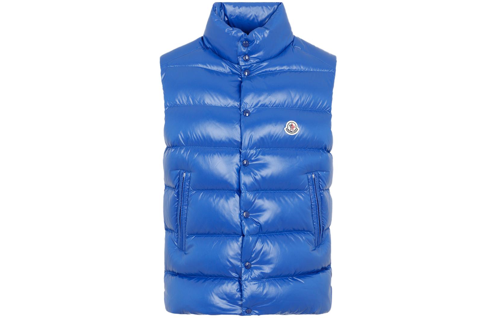 Order Moncler Tibb Unisex Sleeveless Vest Blue - Solid Color Stand Collar Jacket 1A000966895074K