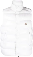 Moncler Tibb White High-Neck Down Vest with Solid Logo Patch for Men. 0911A0009668950032 Moncler Tibb White High-Neck Down Vest with Solid Logo Patch for Men. 0911A0009668950032