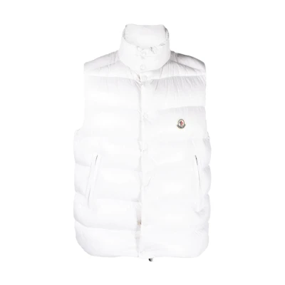 Moncler Tibb White High-Neck Down Vest with Solid Logo Patch for Men. 0911A0009668950032