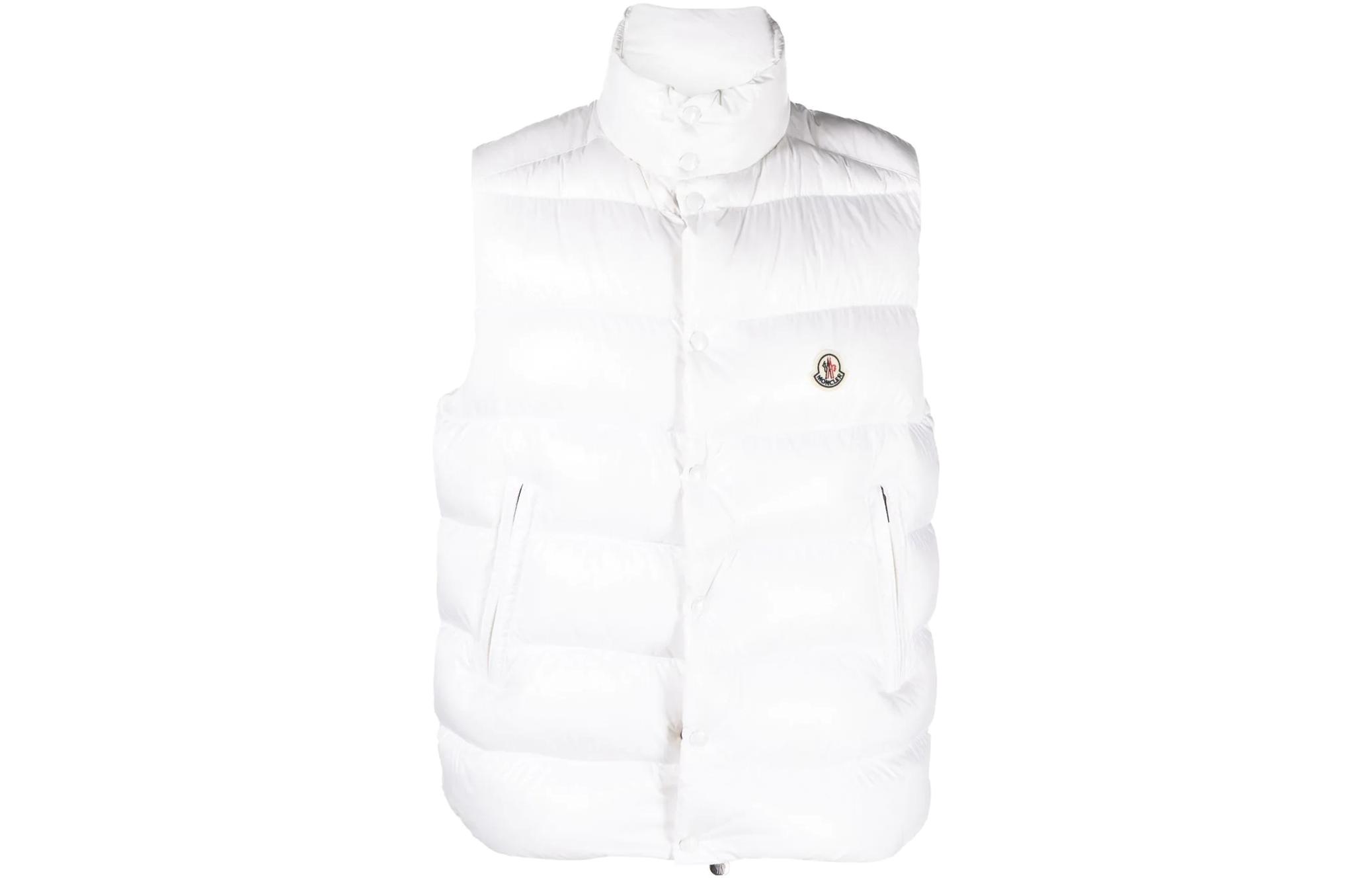 Order Chaleco Acolchado Blanco Moncler Tibb para Hombre con Logo Sólido. 0911A0009668950032