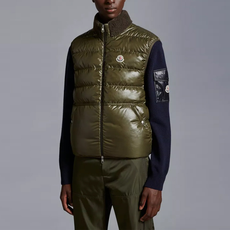 Shop Moncler Timur Bomber Jacket with Inner Vest  Reversible Zip-Up Green I20911A0005453803814