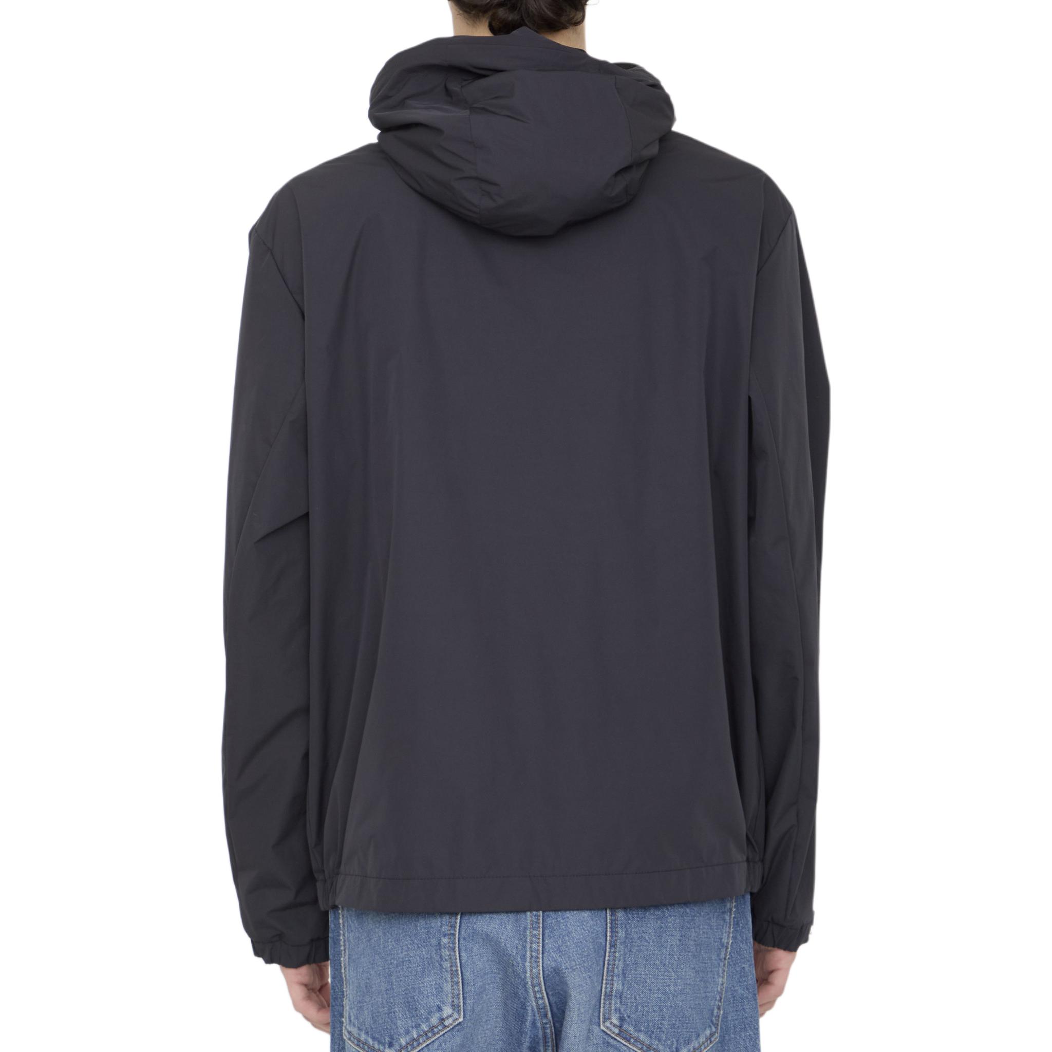 Shop Moncler Traversier Jaket Zip-Up Berhud Hitam J10911A0008654A91999