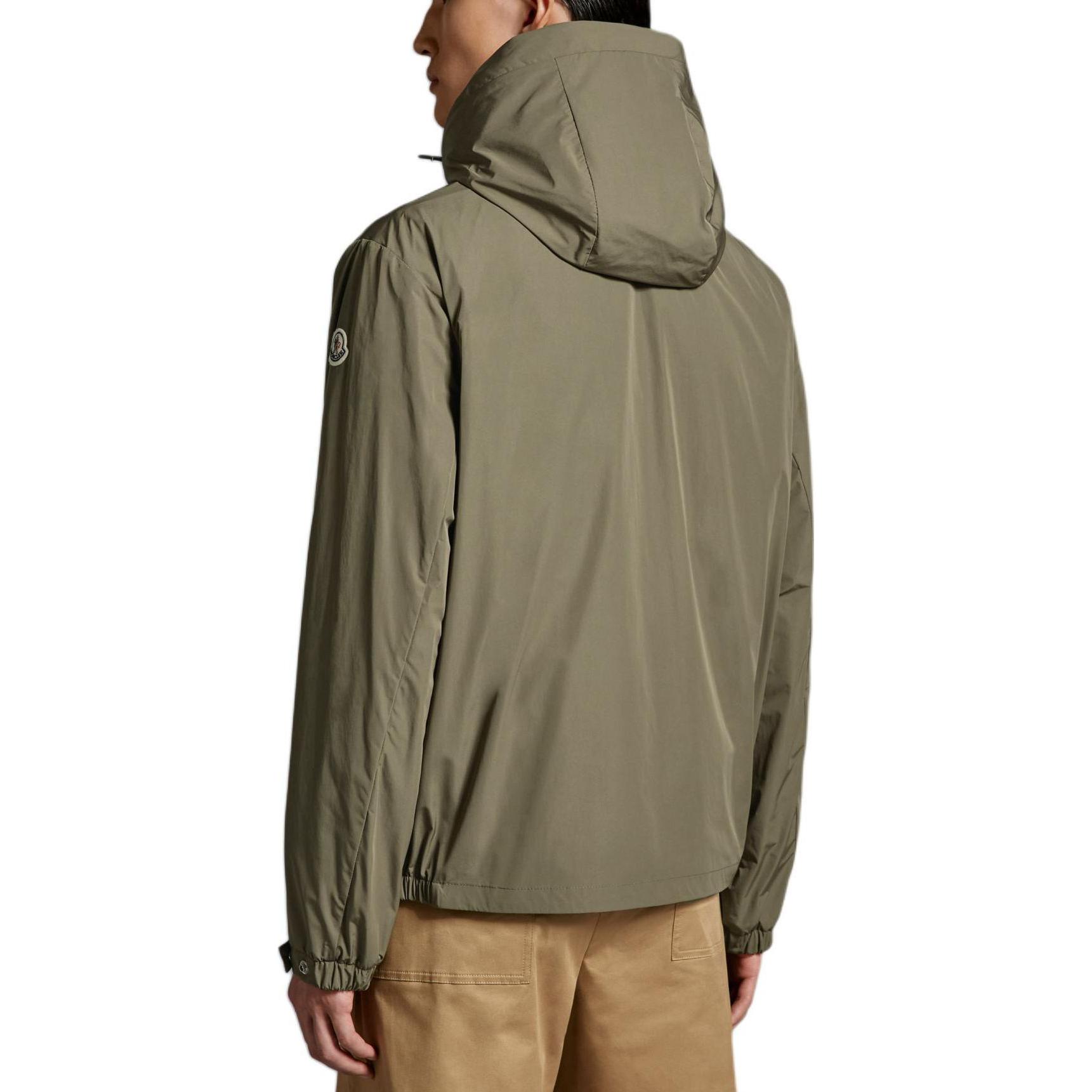 Shop Moncler TRAVERSIER Solid Color Hooded Zip Jacket Olive Green -  Edition. J10911A0008654A91823
