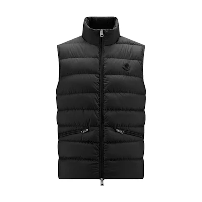 Moncler Treompan Unisex Quilted Down Vest Black Zip-Up High Collar I20911A00170549SK999