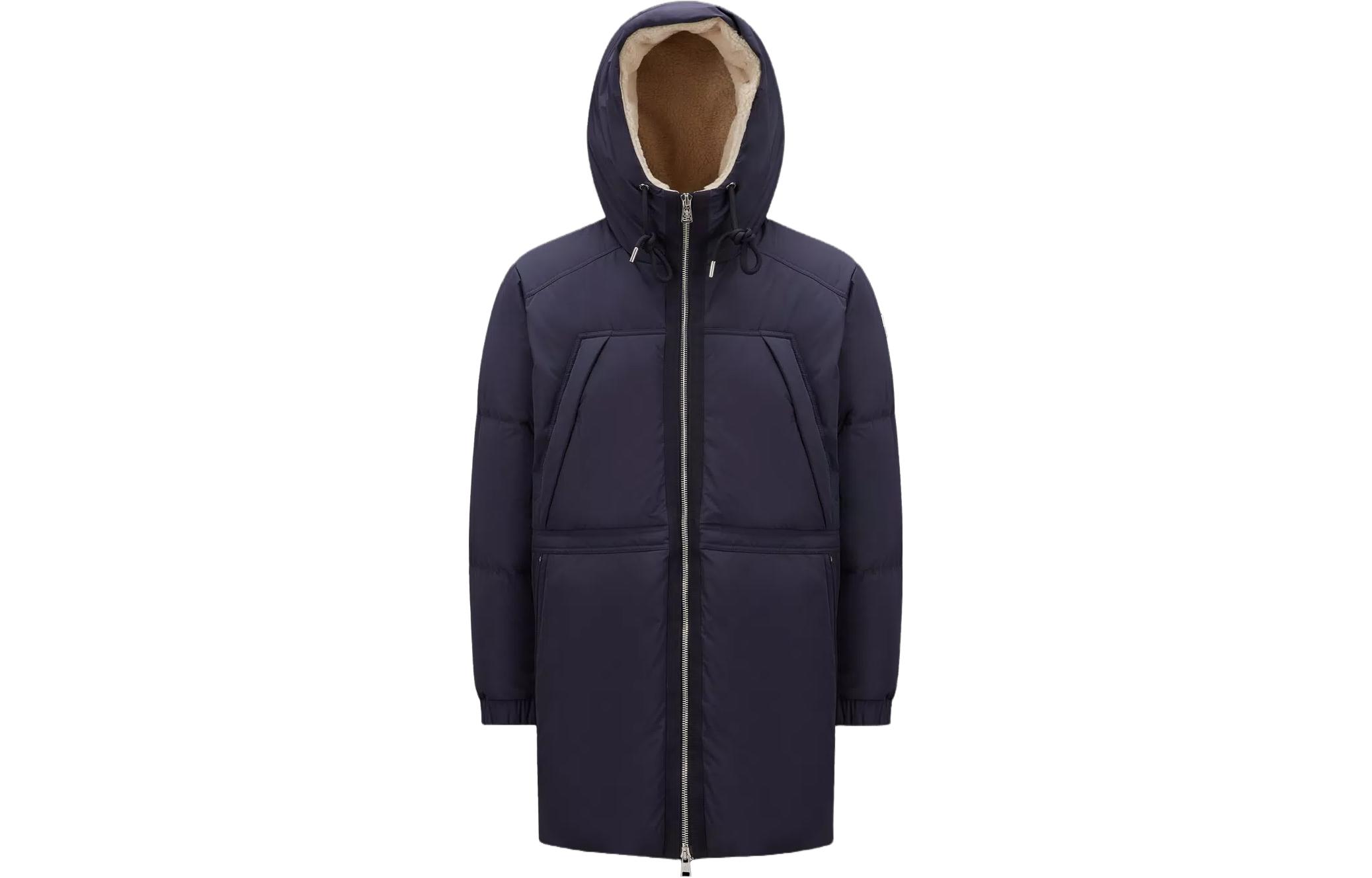 Moncler Truyere Parka Jacket Navy Long-Sleeve Hooded Zip Coat for Men I20911C0000454A9174S