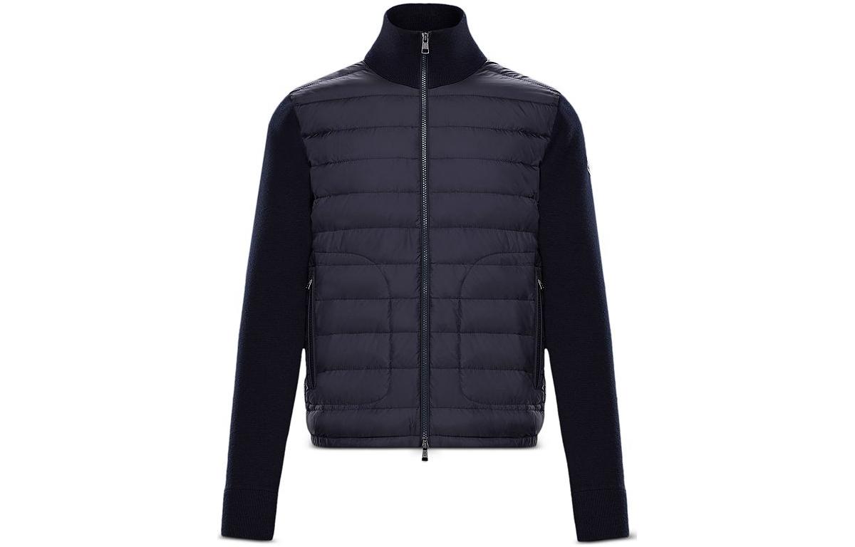Moncler Unisex Navy Blue Corduroy Contrin Padded Quilted Down Jacket. F20919B50700A9341777