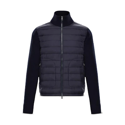 Moncler Unisex Navy Blue Corduroy Contrin Padded Quilted Down Jacket. F20919B50700A9341777