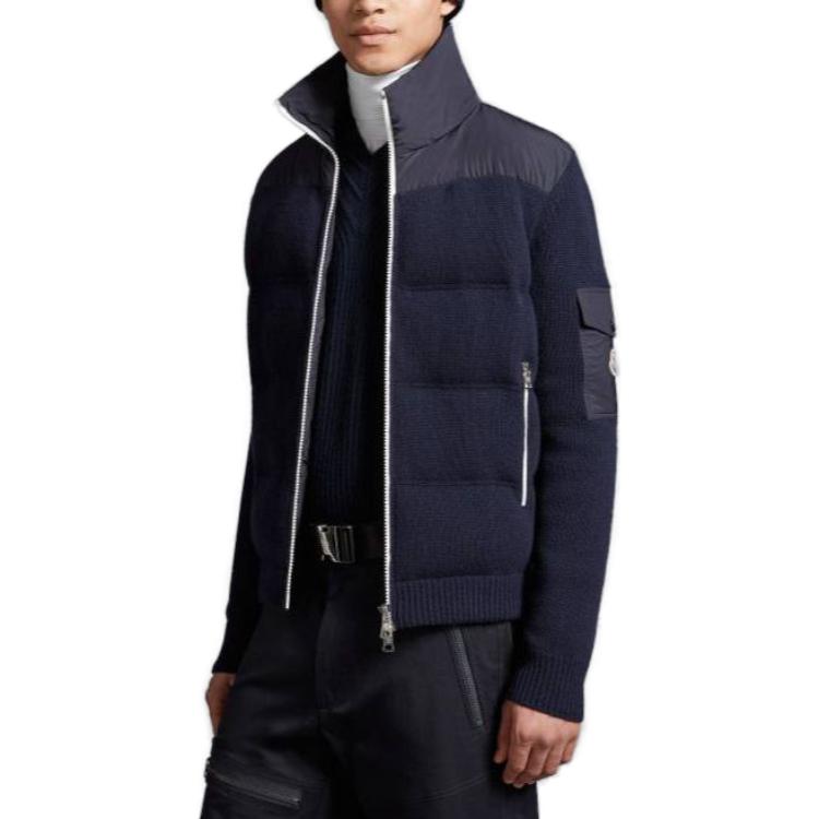 Shop 몽클레어 유니섹스 네이비 블루 울 구스다운 지퍼 가디건. I20919B00005M1241750