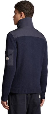 몽클레어 유니섹스 네이비 블루 울 구스다운 지퍼 가디건. I20919B00005M1241750 Details for 몽클레어 유니섹스 네이비 블루 울 구스다운 지퍼 가디건. I20919B00005M1241750