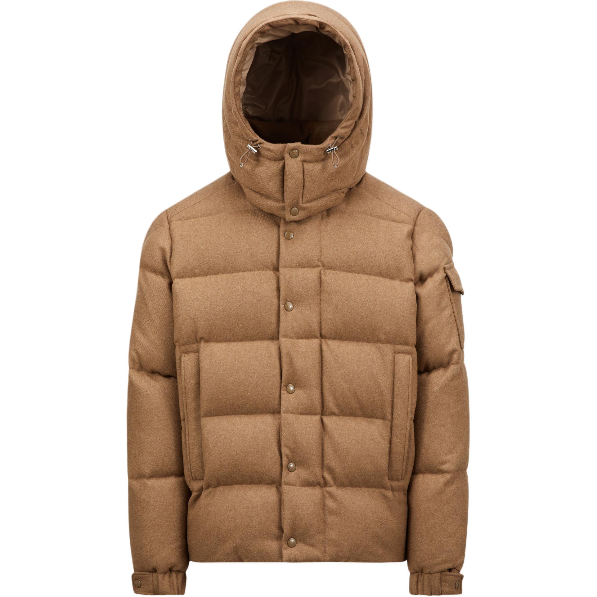 Order Moncler Unisex Short Wool Down Jacket with Detachable Hood in Light Brown. J20911A001575427224N