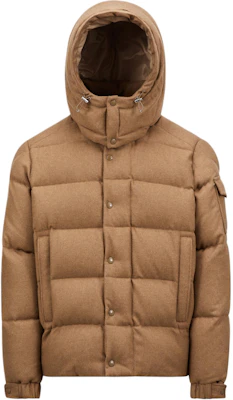 Moncler Unisex Short Wool Down Jacket with Detachable Hood in Light Brown. J20911A001575427224N Order Moncler Unisex Short Wool Down Jacket with Detachable Hood in Light Brown. J20911A001575427224N