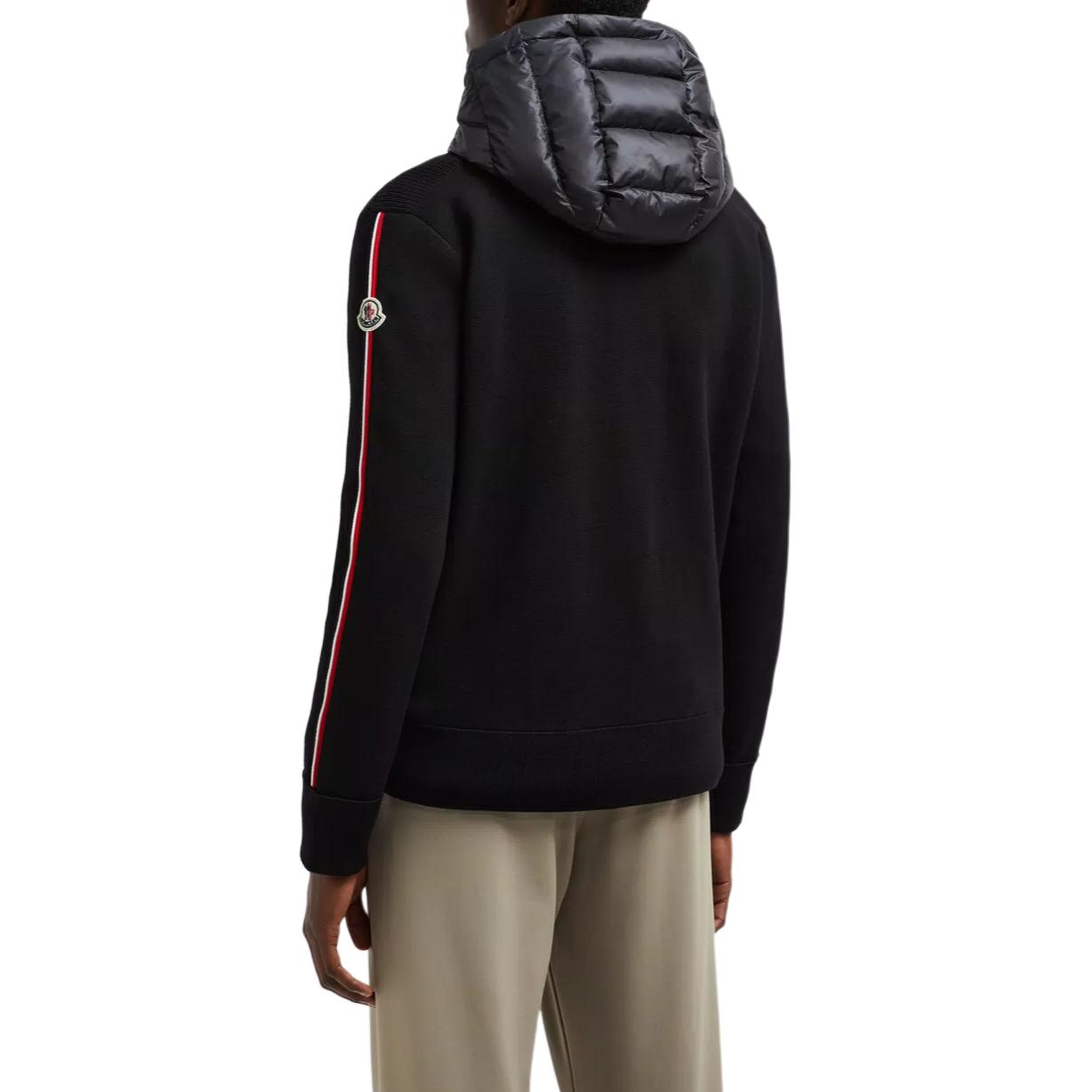 Purchase Moncler 男女羊毛羽絨連帽外套黑色條紋設計 J20919B00022M1131999