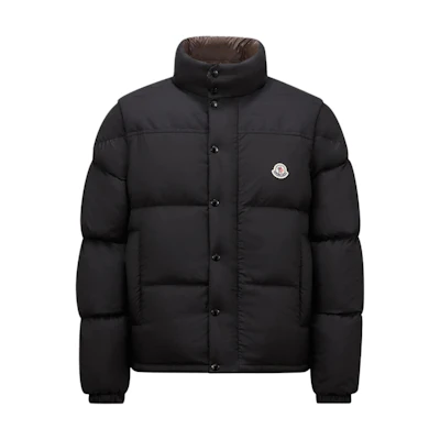 Moncler Verone FW24 Reversible Short Down Jacket with Detachable Sleeves Black/Brown J20911A002115985T999