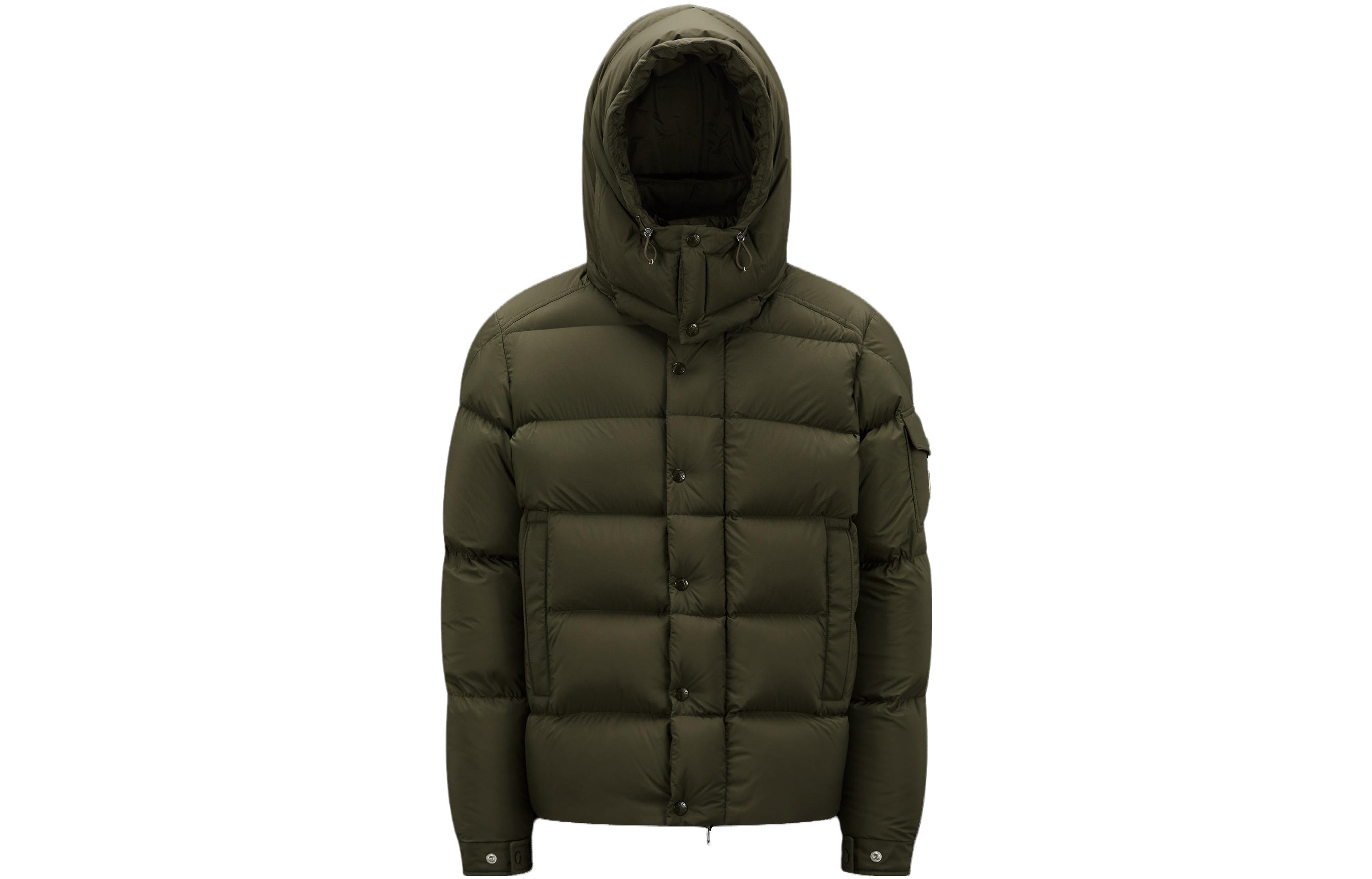 Moncler Vezere Unisex Hooded Short Down Jacket with Zipper in Solid Color. I20911A0004453333825