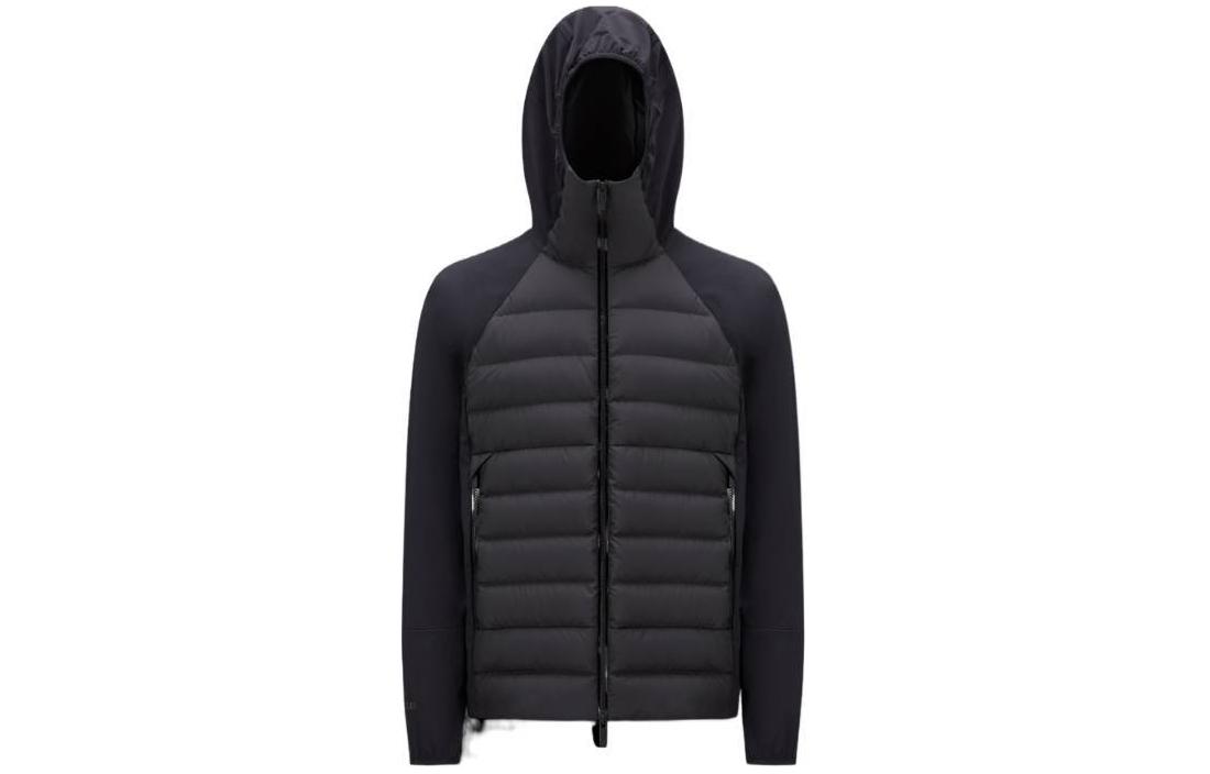 Moncler Viaur Patchwork Hooded Zip Down Jacket Black I20911A00033596IU999