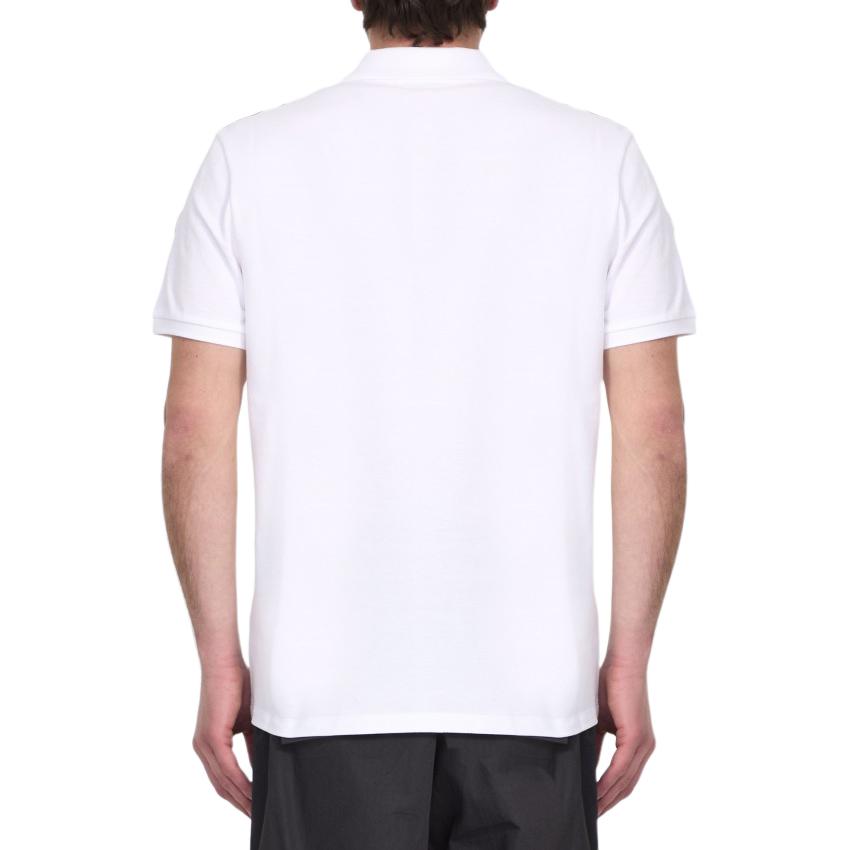 Moncler White  Short Sleeve Polo Shirt with Side Logo and Stripe Detail. J10918A0002089A16002 圖 4