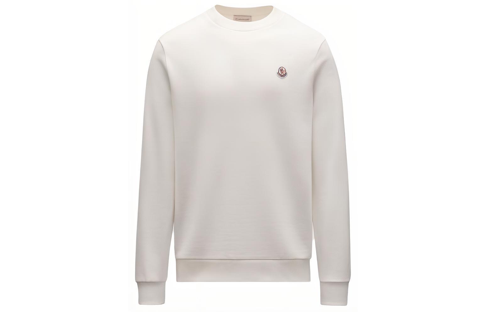 Moncler White Badge Crewneck Long Sleeve Sweatshirt J10918G00072809KR034