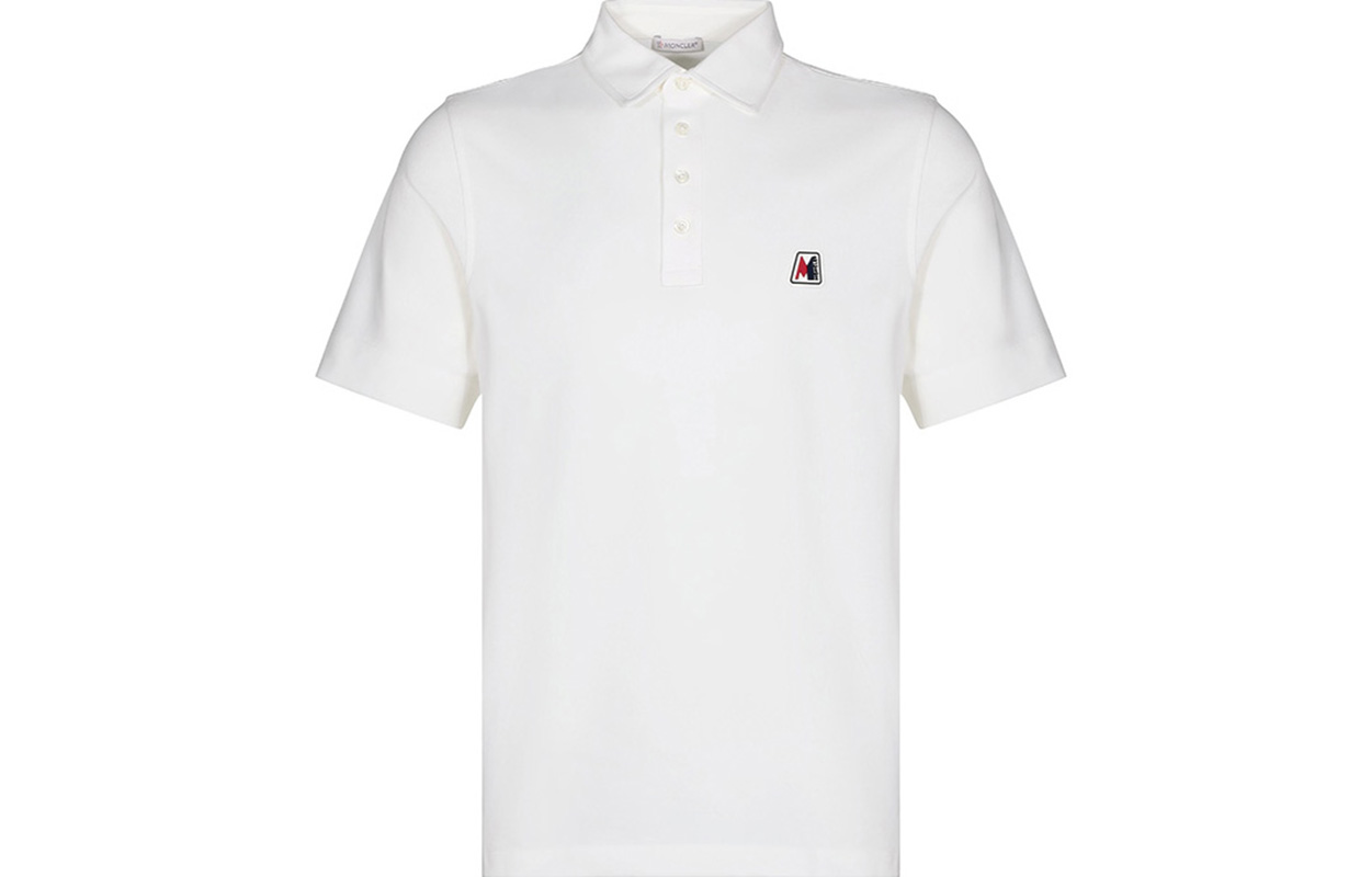 Moncler White Cotton Short-Sleeve Polo Shirt 0918A7180084556004