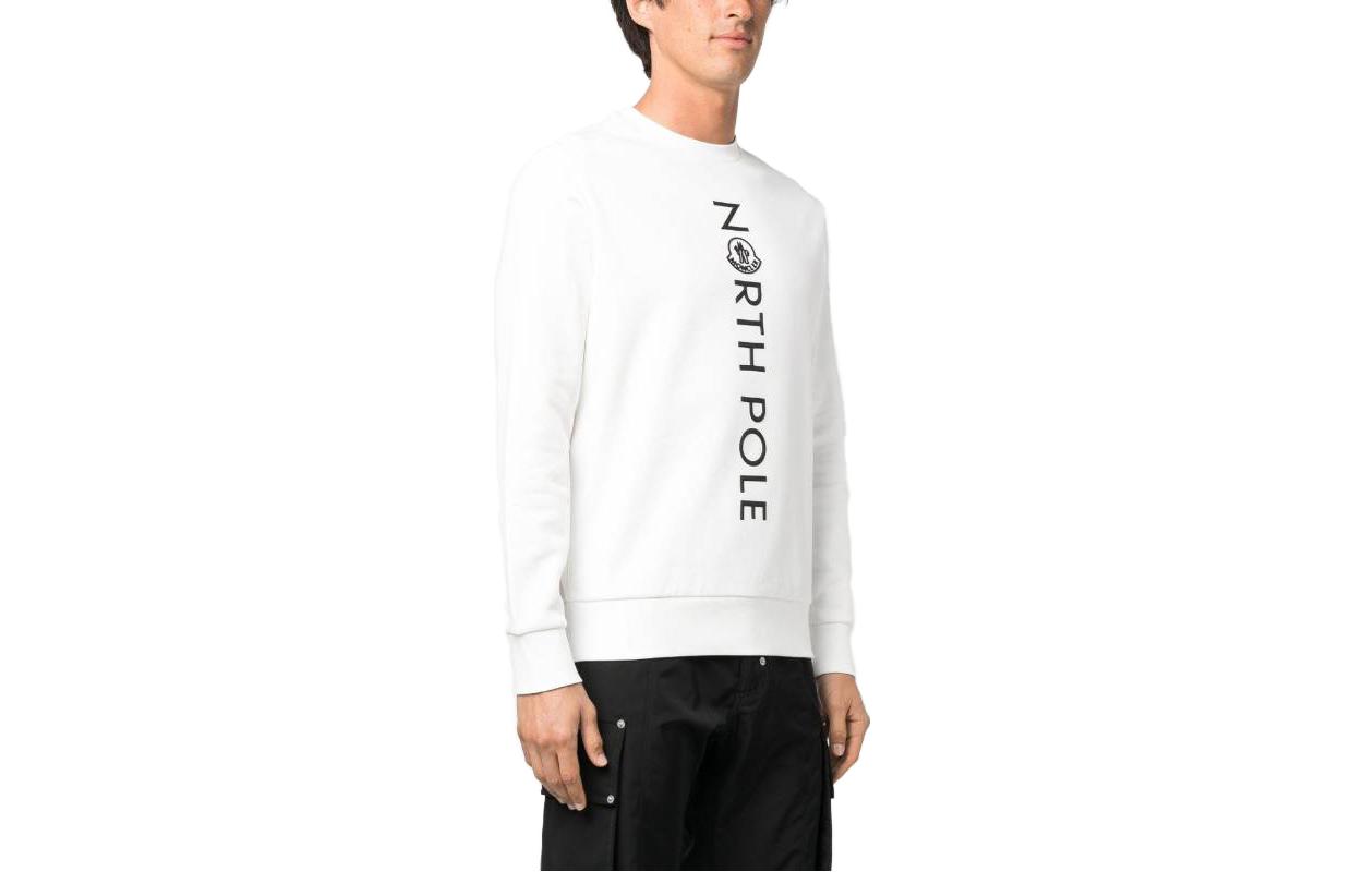 Moncler White Crewneck Sweatshirt with Letter Print Design I20918G00028809KF033