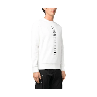 Moncler White Crewneck Sweatshirt with Letter Print Design I20918G00028809KF033