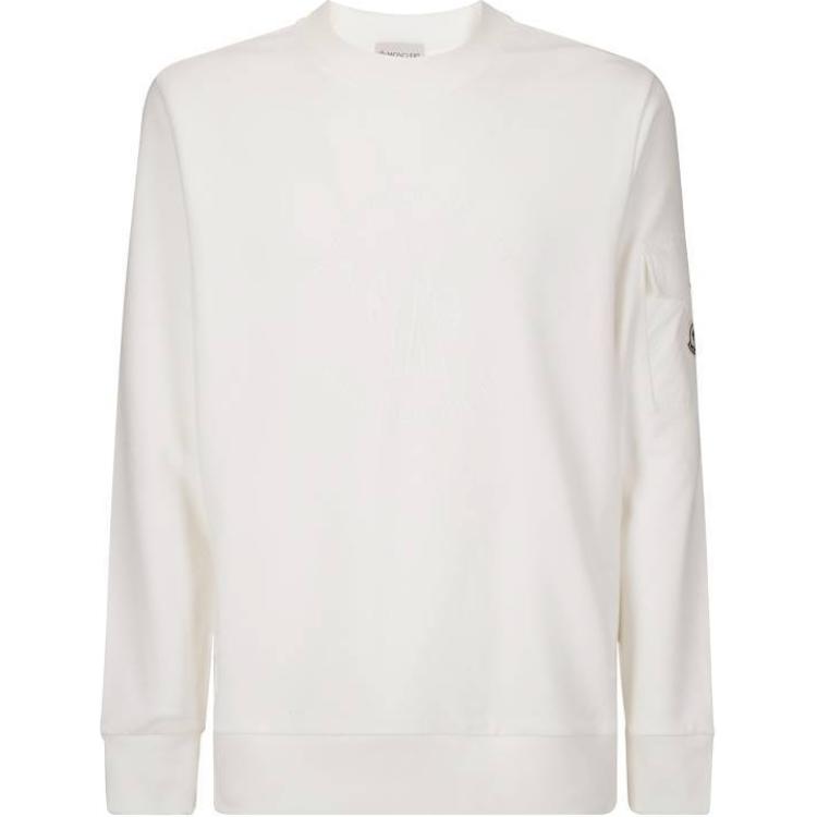 Moncler White Crewneck Sweatshirt with Rubber Print Design J20918G0003589AHE032