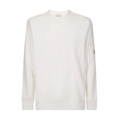 Moncler White Crewneck Sweatshirt with Rubber Print Design J20918G0003589AHE032
