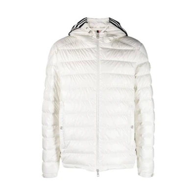 Moncler White Hooded Down Jacket - Solid Color, Relaxed Fit, Zip Closure 595ZJ1A00003034