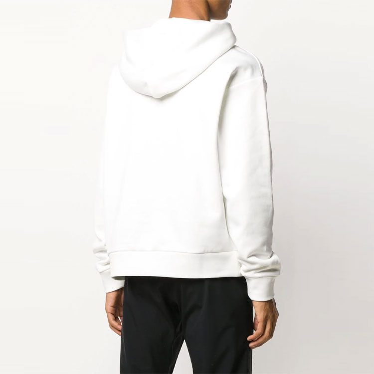 Moncler White Hoodie with Logo Print and Ribbed Trim 8G70410809HS034 圖 5