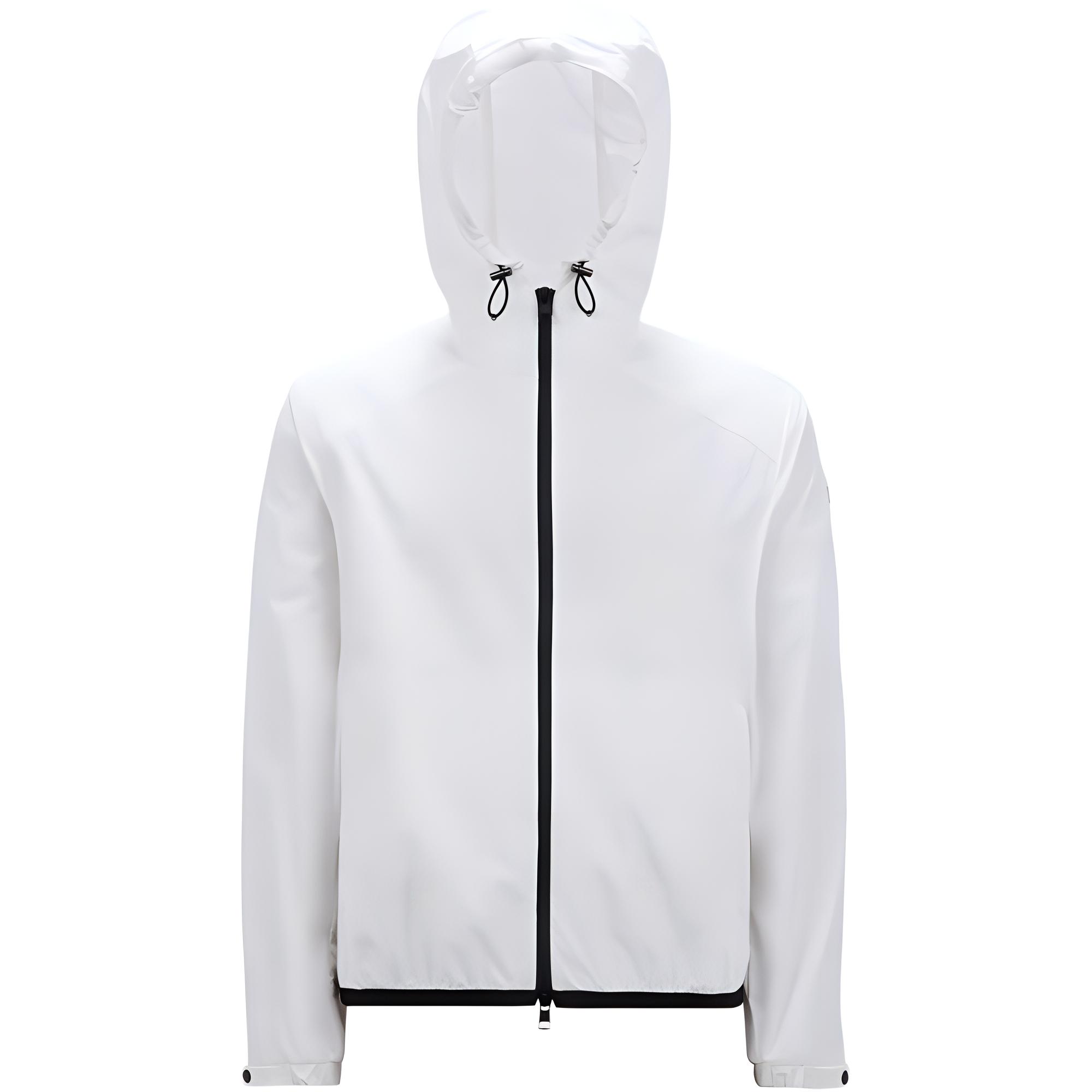 Moncler White Letter Graphic Hooded Zip-Up Jacket J10911A0009854A91034