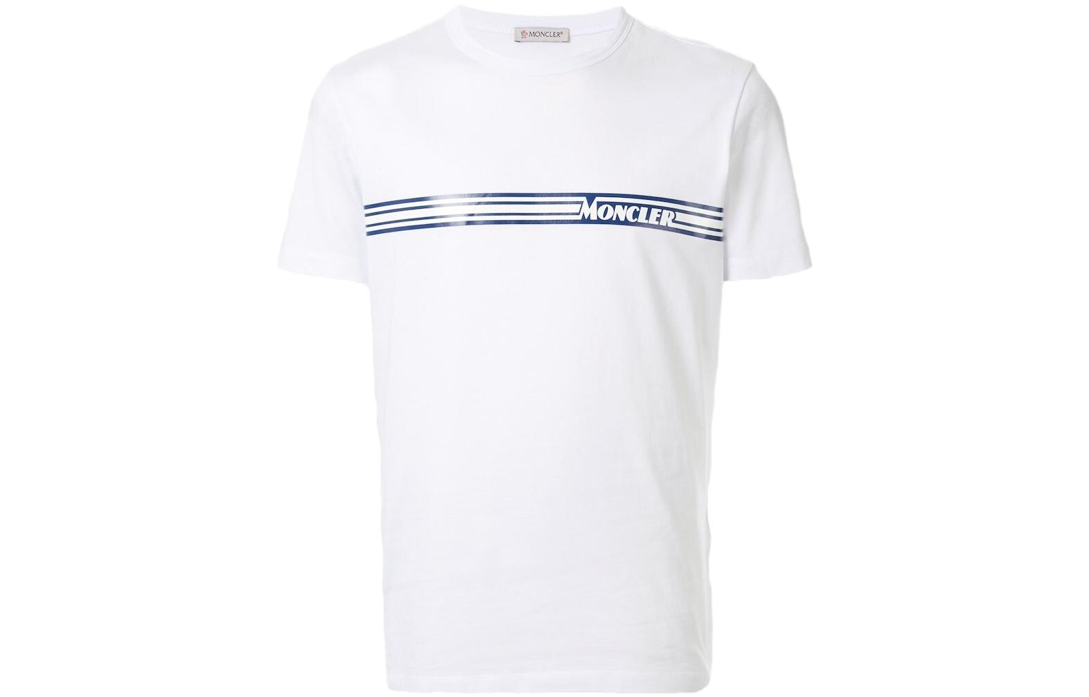 Moncler White Logo Crewneck Short Sleeve T-Shirt F10918C707108390T001