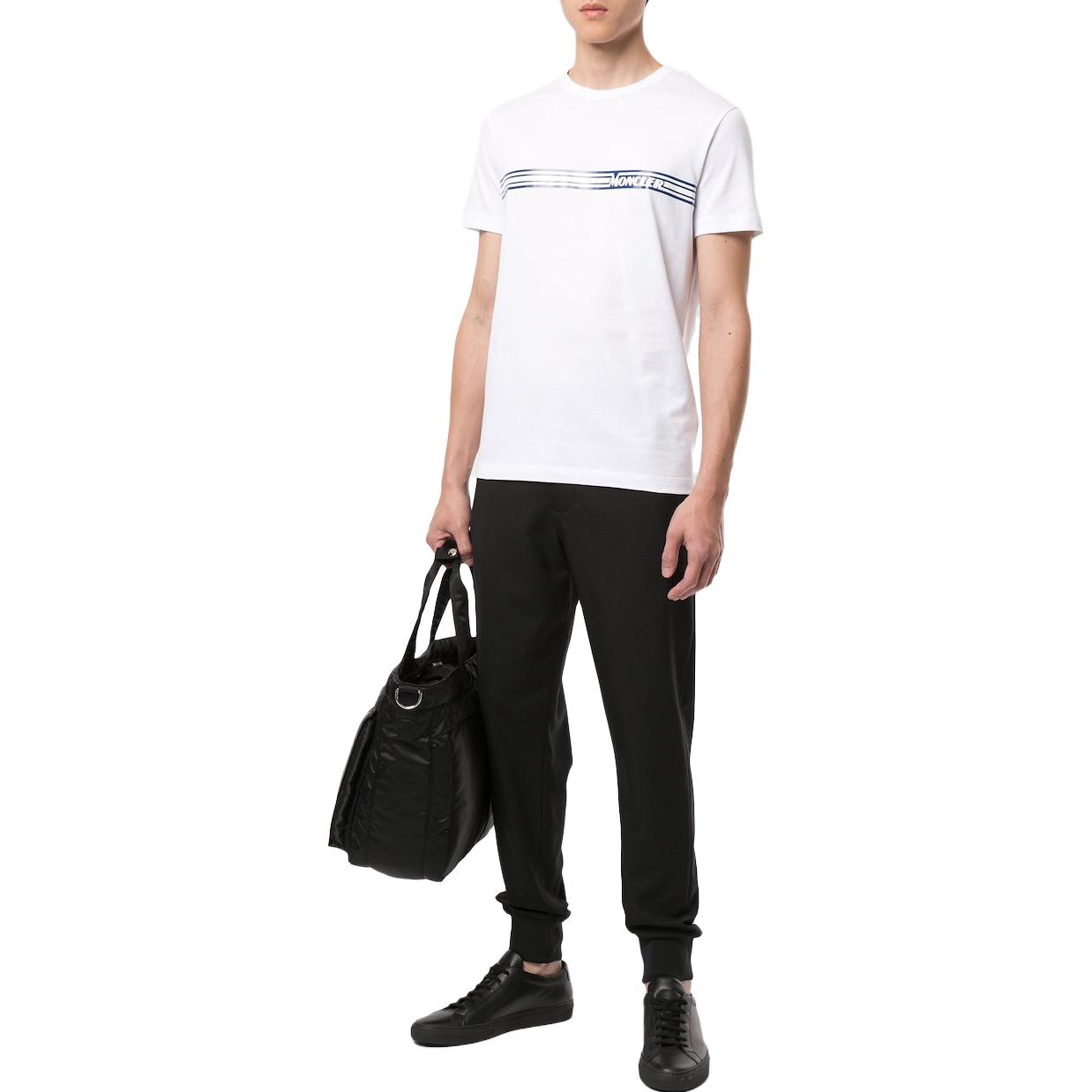 Moncler White Logo Crewneck Short Sleeve T-Shirt F10918C707108390T001 圖 3