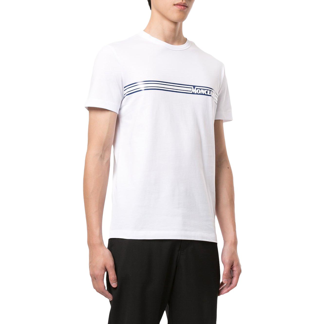 Moncler White Logo Crewneck Short Sleeve T-Shirt F10918C707108390T001 圖 4