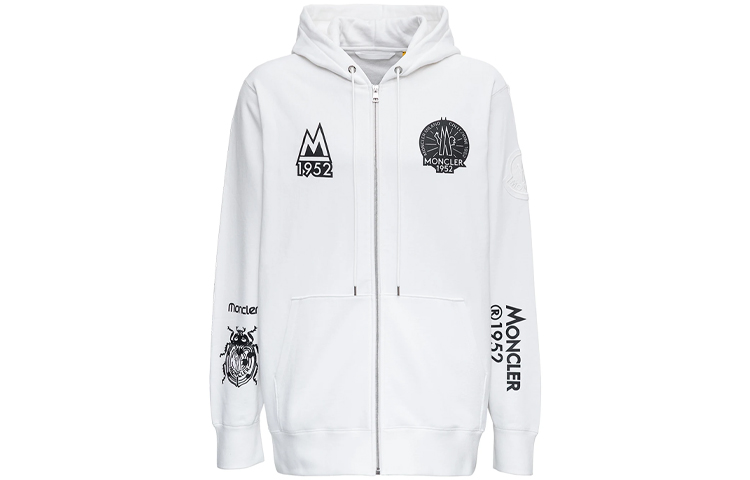 Moncler White Logo Print Hoodie Long-Sleeve Jacket. 8G00003809KX001 圖 2