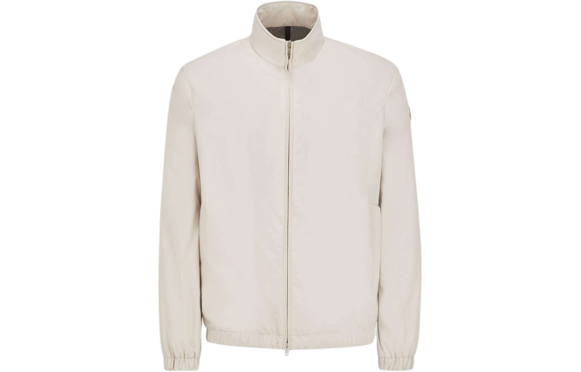 Moncler White Logo Stand Collar Zip-Up Jacket J10911A00158549SK216