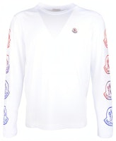 Moncler White Long-Sleeve T-Shirt with Logo Print. 8D00011829H8001 Moncler White Long-Sleeve T-Shirt with Logo Print. 8D00011829H8001
