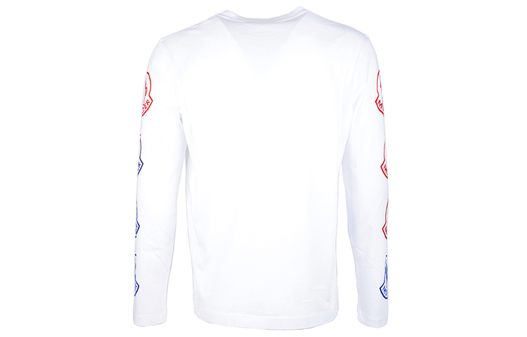 Lookbook Moncler White Long-Sleeve T-Shirt with Logo Print. 8D00011829H8001