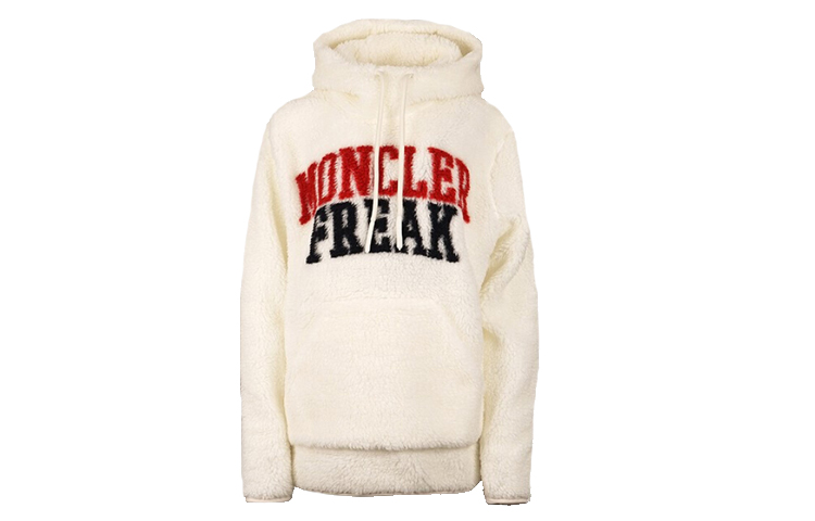 Moncler White Pullover Hoodie with Hood 8031100809FG450