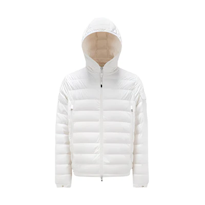 Moncler White Solid Color Hooded Casual Jacket I20911A00132549SK031