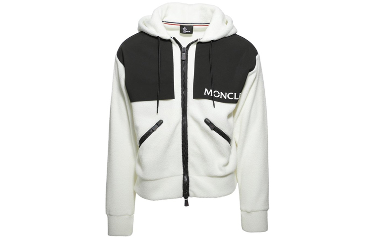 Moncler White Zip-Up Hooded Jacket 8402850C801304A