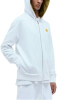 Moncler White Zip-Up Hoodie with Logo Patch Long Sleeves J10918G00071899V400A Moncler White Zip-Up Hoodie with Logo Patch Long Sleeves J10918G00071899V400A