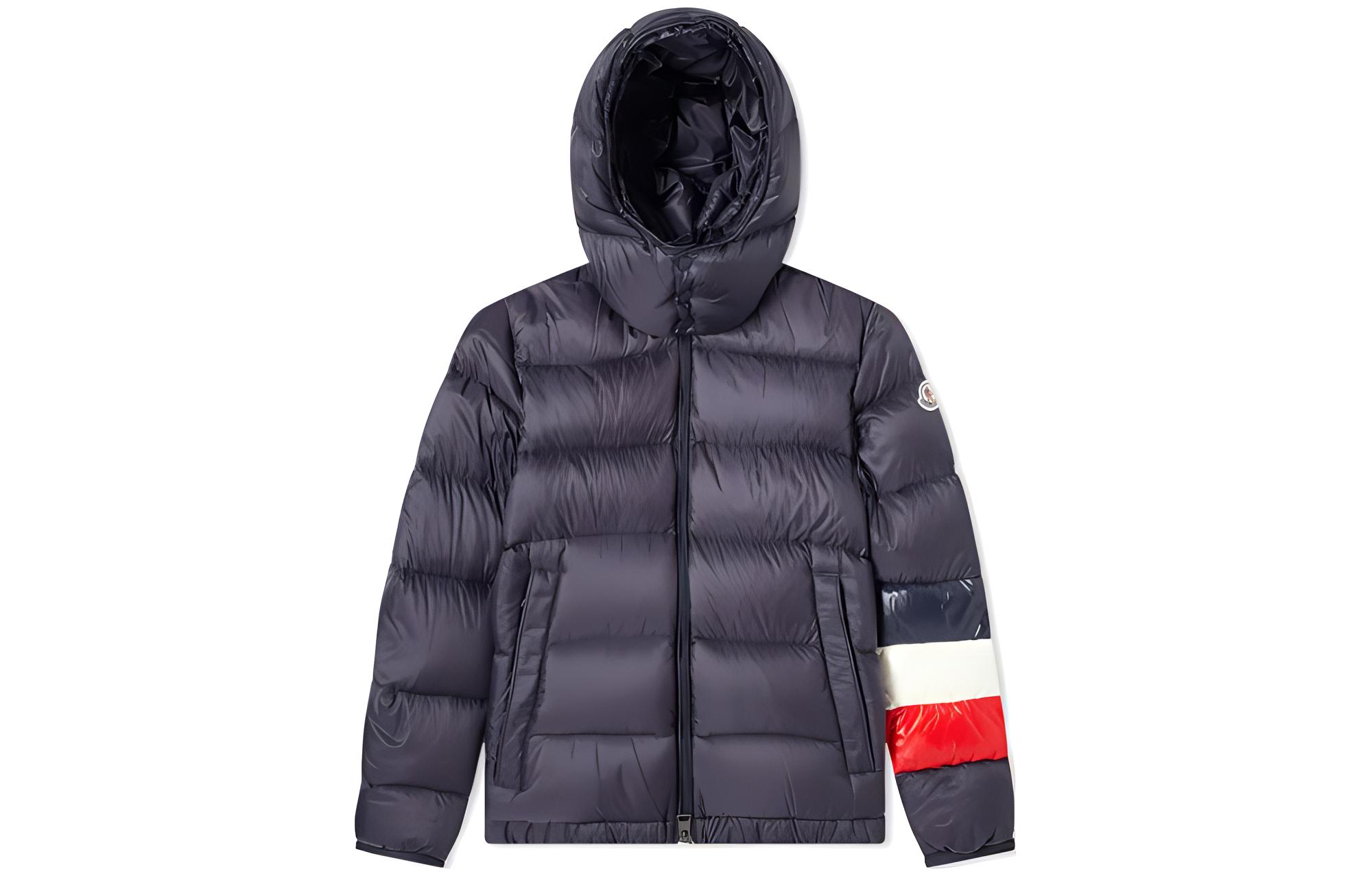 Moncler WILLM Winter Blue Hooded Down Jacket with Logo Design. E20914135585C0104