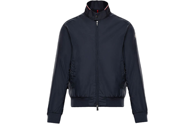 Moncler Windbreaker Jacket with Logo in Dark Blue G10911A7200068352775