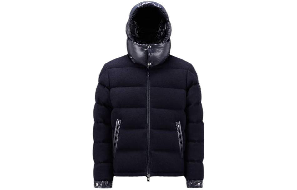 Moncler Winnipeg Wool Down Jacket Hooded Zip Navy Unisex I20911A002035977P742
