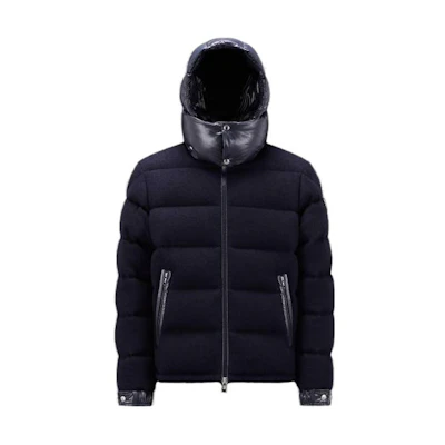 Moncler Winnipeg Wool Down Jacket Hooded Zip Navy Unisex I20911A002035977P742