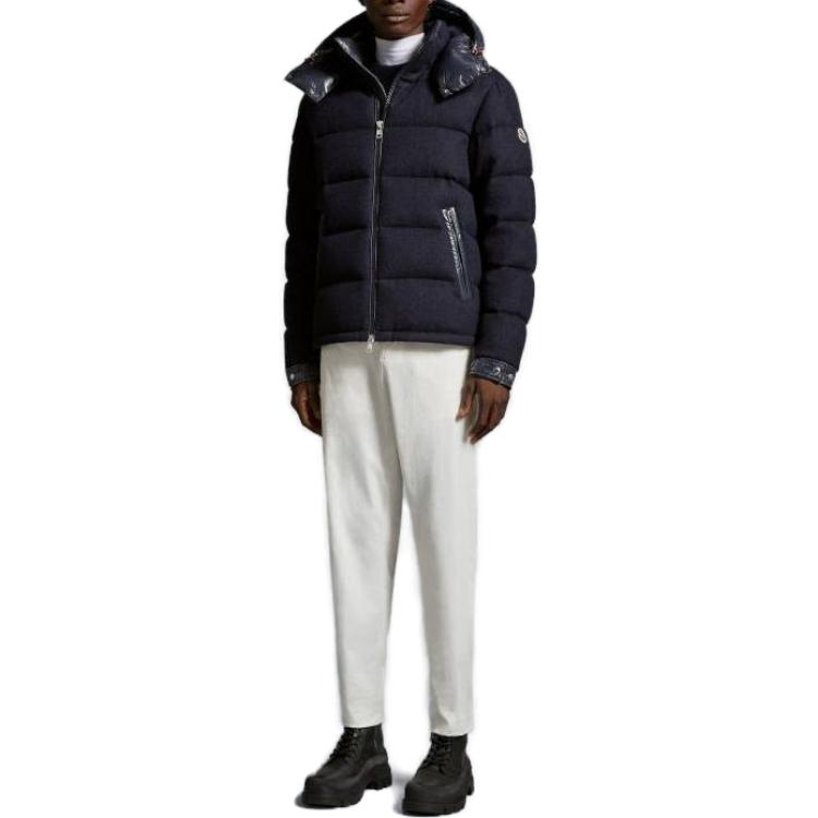 Moncler Winnipeg Wool Down Jacket Hooded Zip Navy Unisex I20911A002035977P742 圖 3