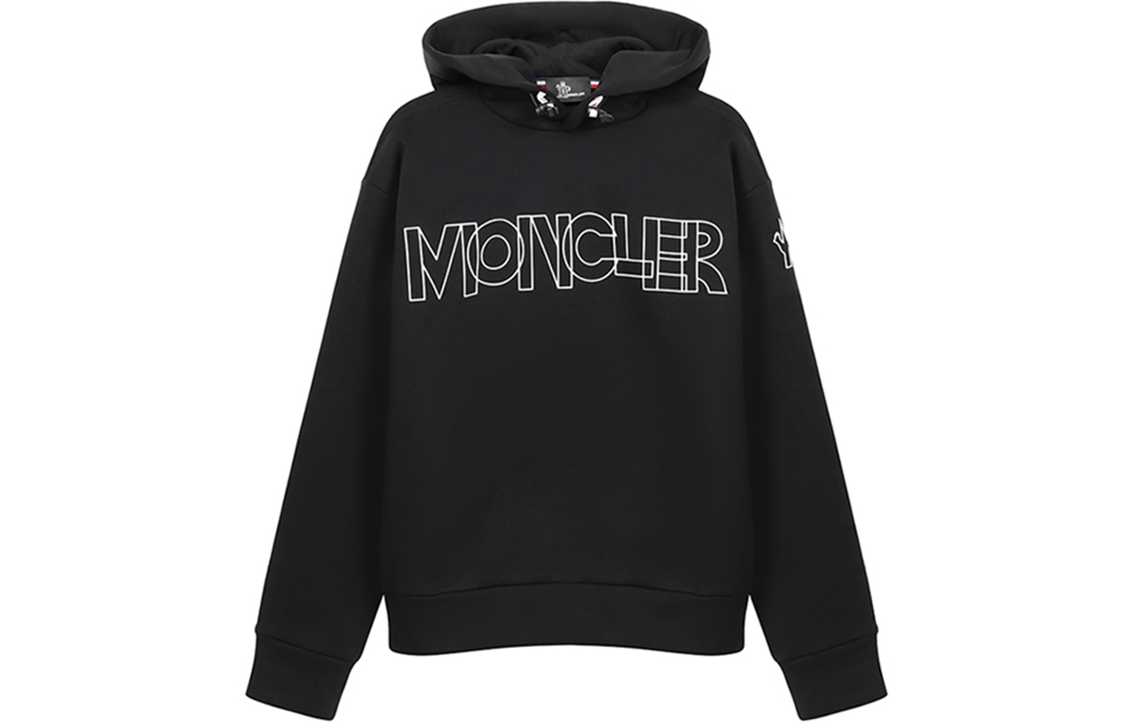 Moncler Winter Black Fleece Hoodie with Letter Logo F20978G71410809HT999