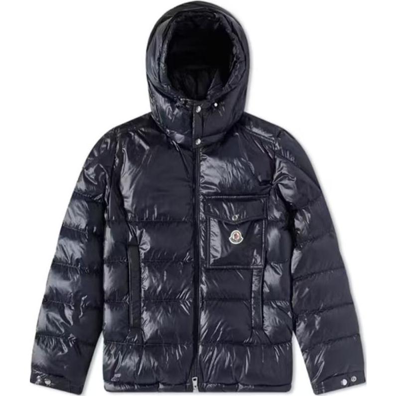 Moncler Wollaston FW23 Ski Season Midnight Blue Hooded Down Jacket Unisex. I20911A00001595ZZ776