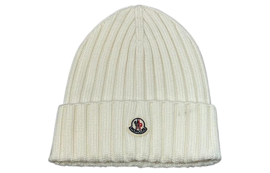 Moncler Wool Beanie White Unisex Couple Style Warm Solid Color Design 3B00036A9327030999