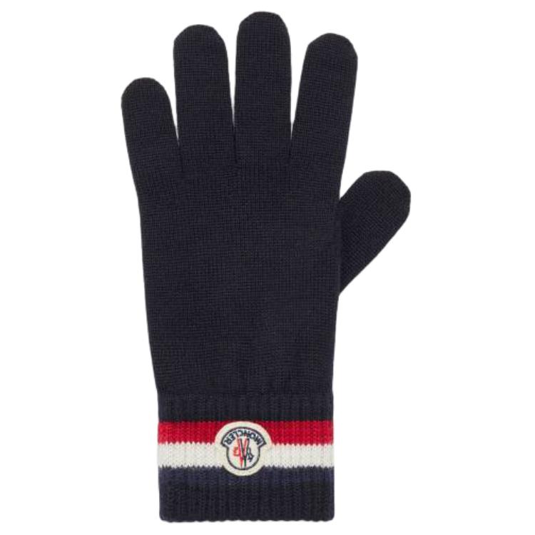 Moncler Wool Knit Logo Gloves for Men - Multicolor. J20913A00010A9575742
