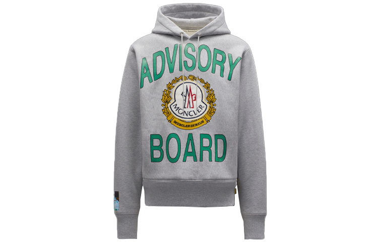 Moncler Advisory Board Crystals Logo Hoodie Unisex Grey Long Sleeve G209X0G00056M1958001